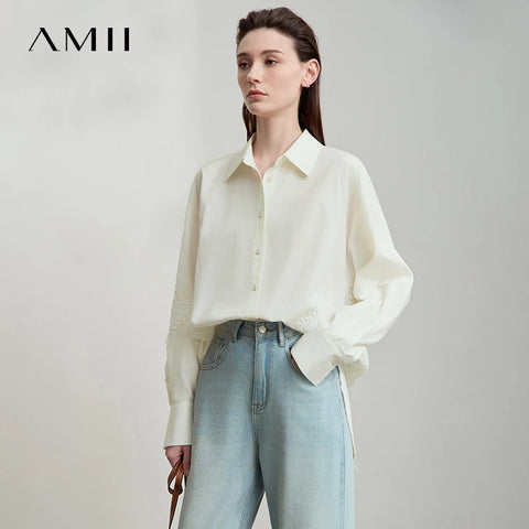 AMII 2025 New Arrival Autumn Office Lady Shirt