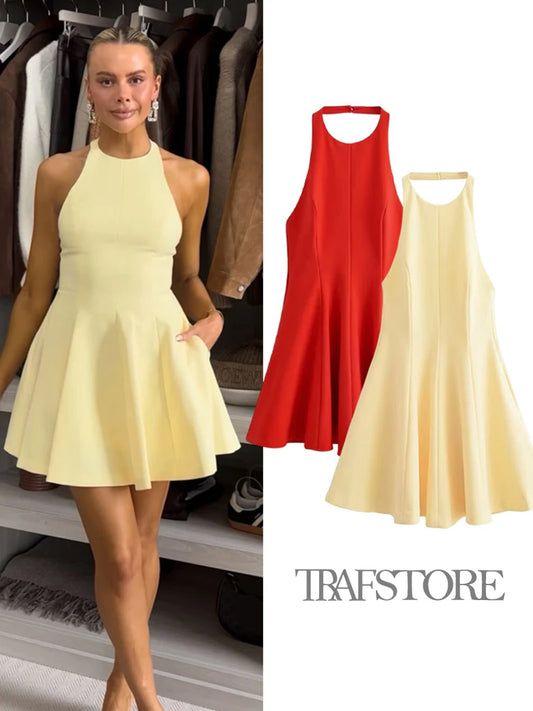 TRAF 2025 Women's Sleeveless Midi Dress