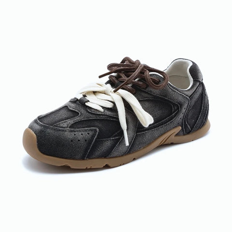 AIYUQI Dames Sneakers - Echte Leren Retro Trainingsschoenen