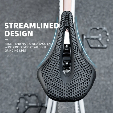 ROCKBROS Ultralight Bicycle Saddle - 3D Printing Integrated Zonal Shock Absorption for Comfortable MTB/Road Bike Rides