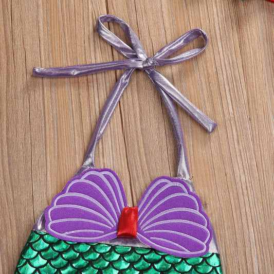 Tregren Little Girls Mermaid Print Swimsuit