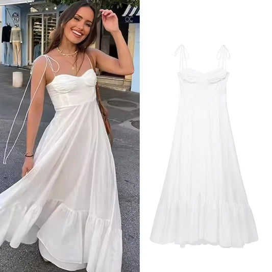 TFMLN Elegant Women's Tiered Long Dress