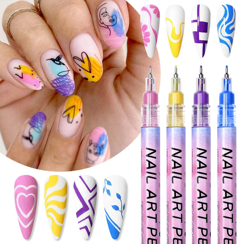 BORN PRETTY Nail Art Graffiti Pen Waterproof Painting Drawing Pen Brushes Dot Liner Pen DIY Nail Art Design Tool Manicure
