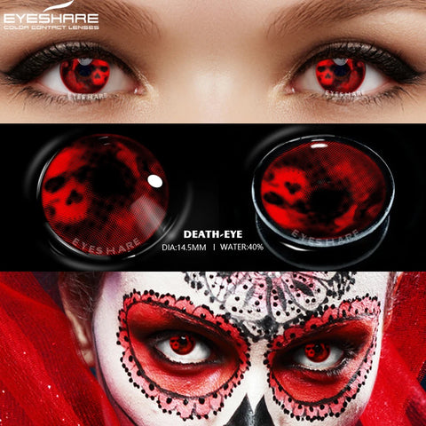 EYESHARE Red Anime Cosplay Contact Lenses