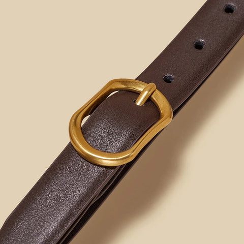 FOXER Women Buckle Thin Belt for Jeans & Dress