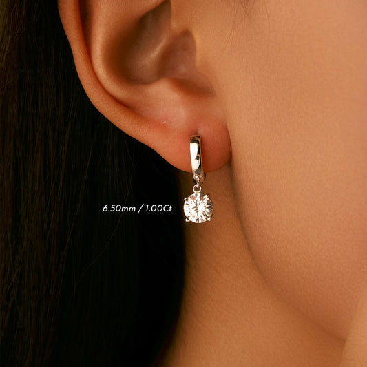 MODIAN 1.0CT D Color Moissanite Hoop Earrings