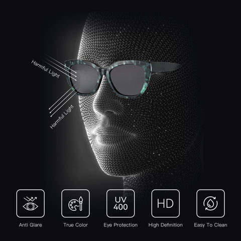 ZENOTTIC Butterfly gepolariseerde zonnebril - dik acetaat montuur UV400 dames zonnebril