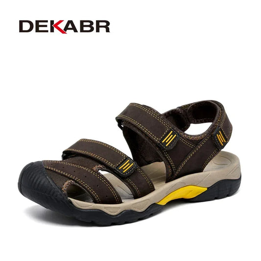 DEKABR Herren-Sommersandalen aus echtem Leder 