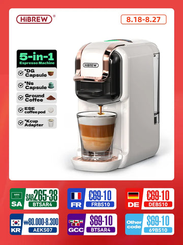 HiBREW 5-in-1 koffiezetapparaat met meerdere capsules