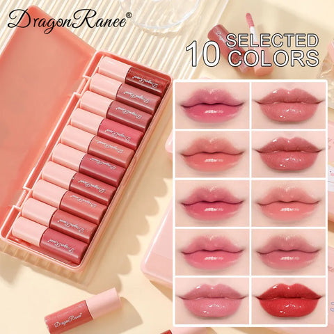 Dragon Ranee 10-Color Cartoon Lip Glaze Set