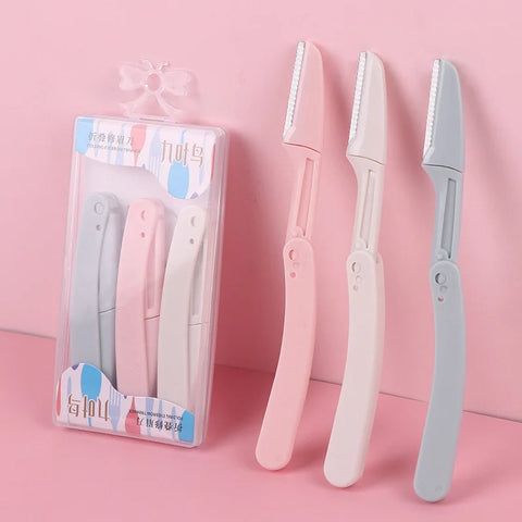 Karsyngirl 3pcs Fold Eyebrow Trimmer Kit – Makeup Tools for Effortless Grooming