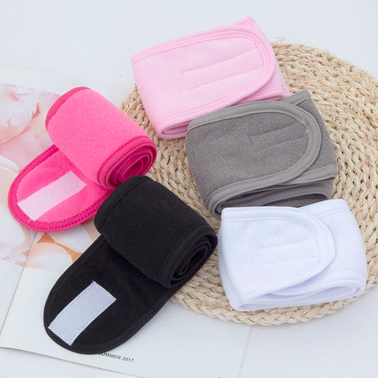 Verstelbare Spa Gezichtsyoga Hoofdband voor Dames - Zachte Badstof Haar Make-up Accessoire 
