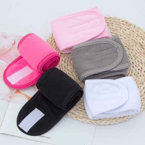 Adjustable Women’s Spa Facial Yoga Headband – Soft Toweling Hair Makeup Accessory
