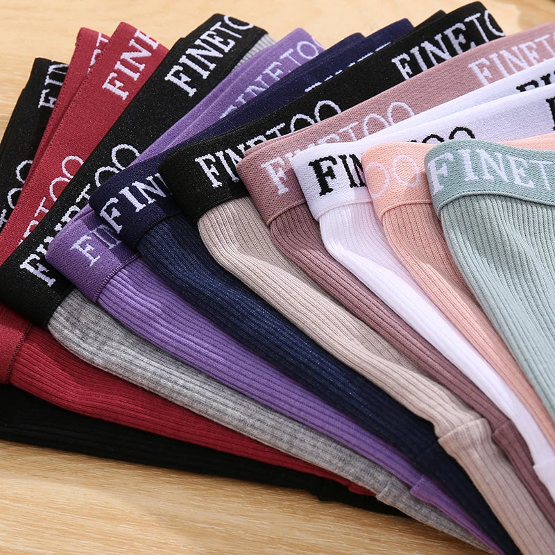 FINETOO Women's Cotton Striped Underwear 4Pcs