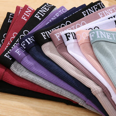 FINETOO Women's Cotton Striped Underwear 4Pcs