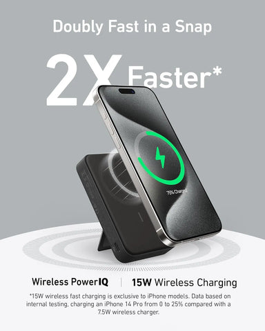 Anker MagGo 10000mAh Power Bank – Qi2 Magnetic 15W Fast-Charge