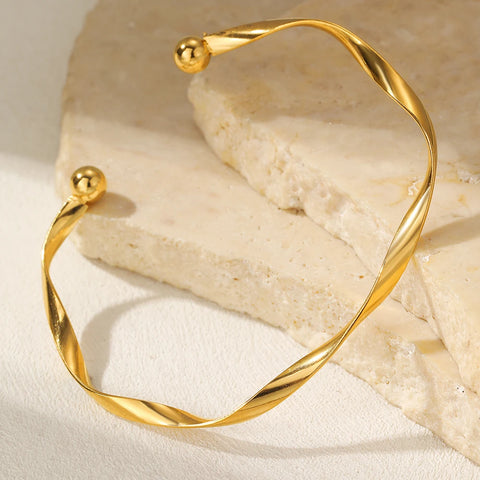 Exquisite Stainless Steel Bracelets with Round Bead Design for Women