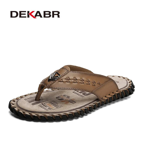 DEKABR Luxe Herenpantoffels van Echt Leer 
