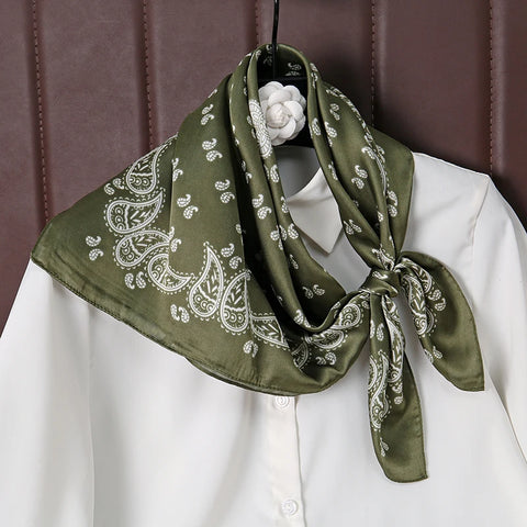 Summer Beach Heart Print Silk Hijab Scarf