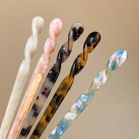 Vintage Chinese Style Hair Sticks for Women - Fashion Acetate Chopstick Hair Clips Jewelry Accessories