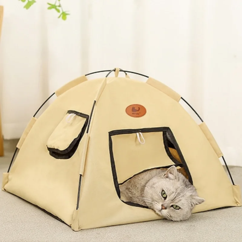 Cozy New Three-Color Tent Nest with Door Curtain for Pets - Four Seasons Comfort