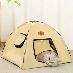 Cozy New Three-Color Tent Nest with Door Curtain for Pets - Four Seasons Comfort