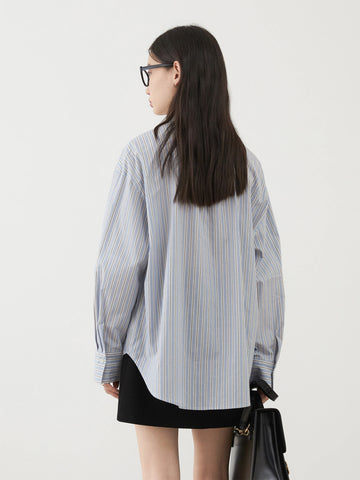 CHIC VEN Dames Blouse met Strik en Strepen 