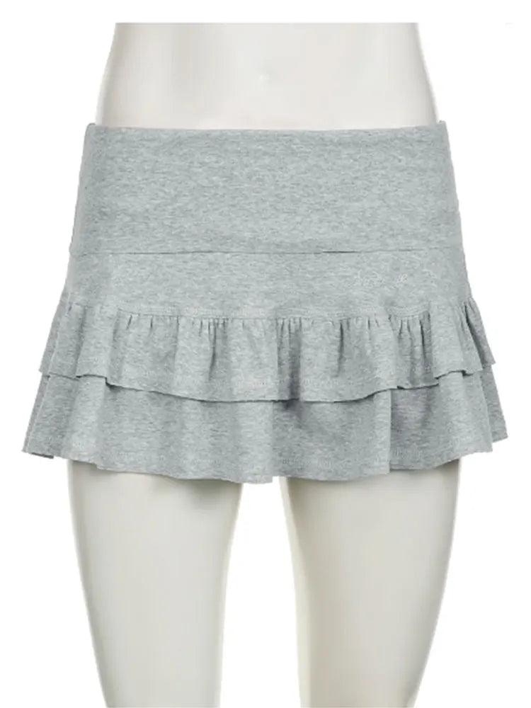 Mooyufo Women's Sweet Solid Pleated Super Mini Skirt - Trendy Preppy Low-Waisted Fashion for Summer 2024