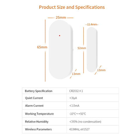 TAIBOAN Wireless 433mhz Door Window Alarm Sensor