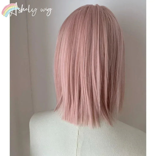 Ashley Sweet Short Bob Wig - Pink Blonde Lace Front Cosplay