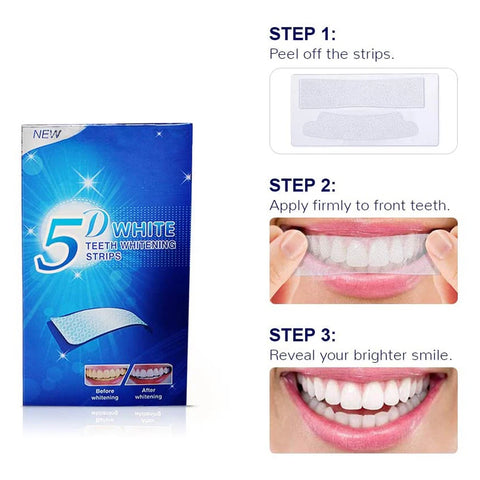 5D Teeth Whitening Strips - Effective Home Use Whitening Kit