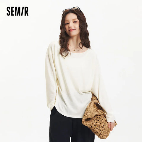 Semir Long Sleeve T-Shirt Women U Neck Cardigan