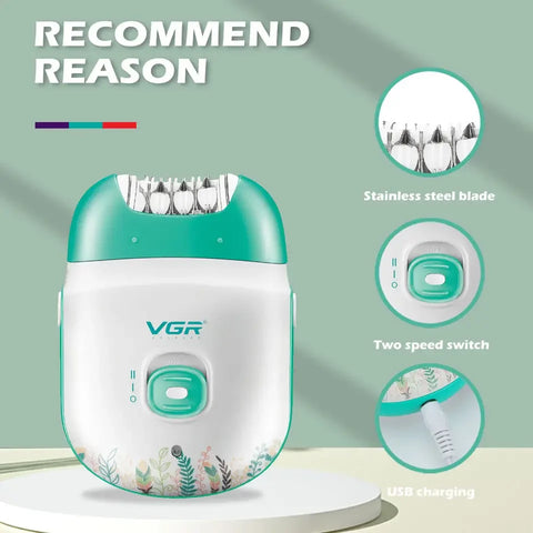 VGR Rechargeable Women Epilator for Smooth Skin