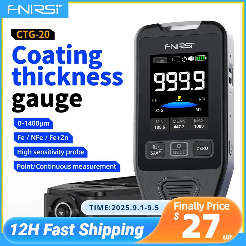 FNIRSI CTG-20 Coating Thickness Gauge – Reliable Measurement for Automotive and Metal Surfaces