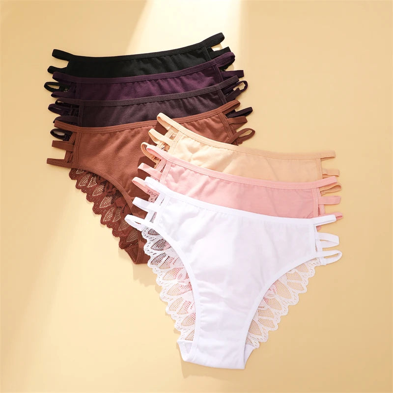 FINETOO 3Pcs Women's Lace Hollow Out Panties