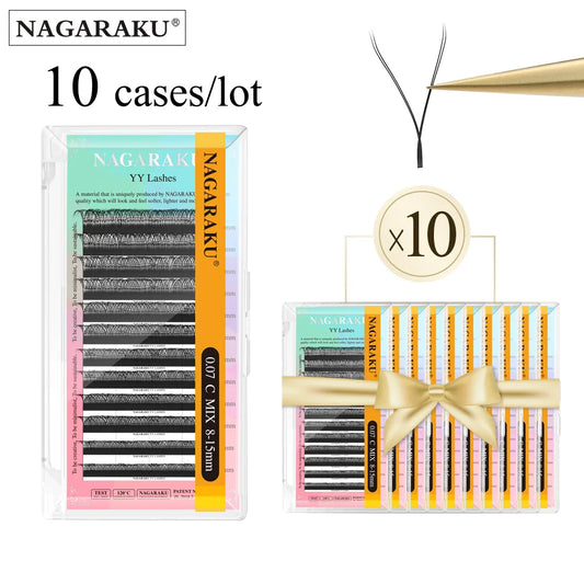 NAGARAKU YY Shape Hand Woven Premium Mink Soft Light Natural Eyelashes Extension Supplies