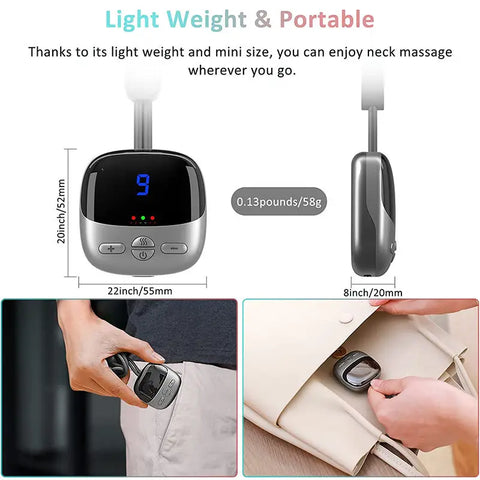Mini Smart Hanging Neck Shoulder Massager with Hot Compress - Portable Cervical Spine Relief