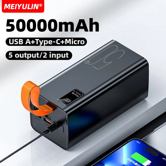 50000mAh Power Bank – USB-C Fast-Charge External Battery