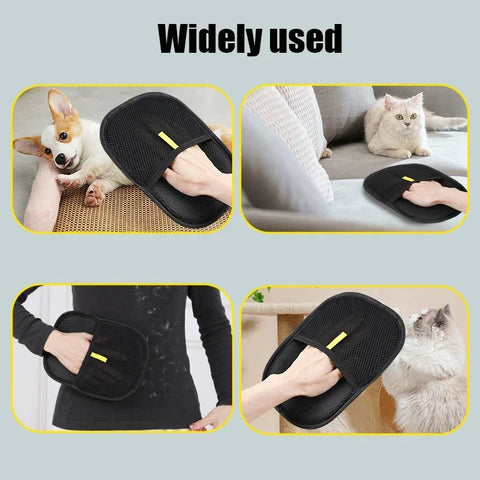 Double-Sided Pet Hair Removal Gloves for Cats and Dogs - Reusable Grooming Tool