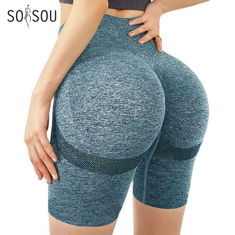 SOISOU Women's High Waist Nylon Gym Shorts - 10 Colors
