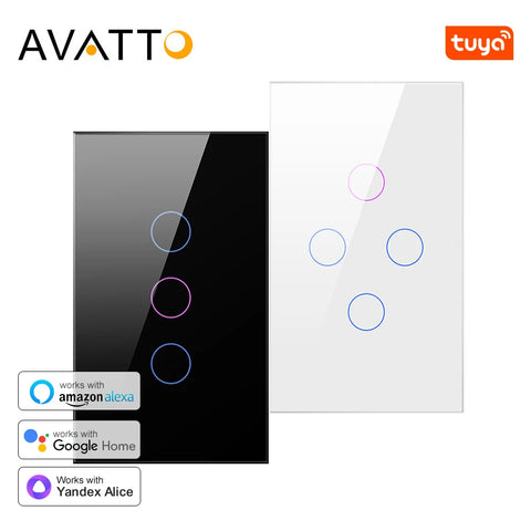 AVATTO WiFi Smart Light Switch - Touch Glass Panel
