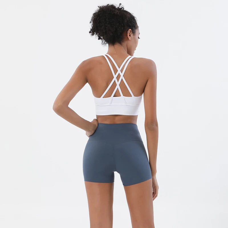 SOISOU Women's High Waist Nylon Gym Shorts