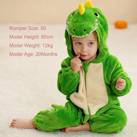 MICHLEY Winter Baby Rompers Hooded Flannel Cosplay