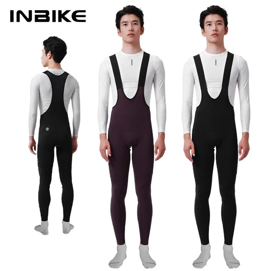 INBIKE Winter Cycling Bib Pants: Thermal Fleece 3D Padded MTB Cycling Clothing for Men