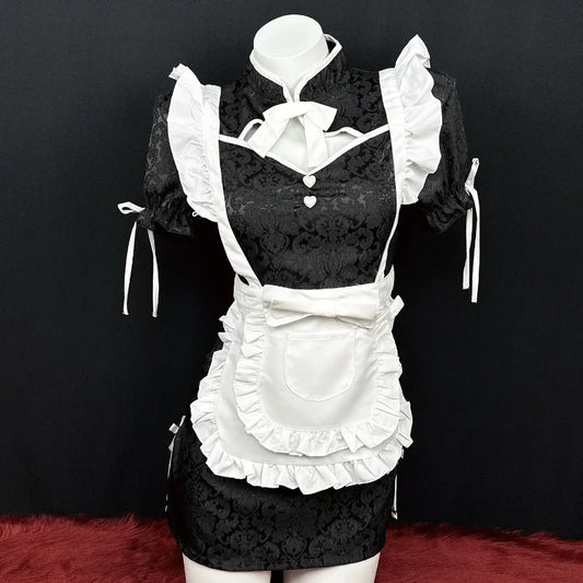 Retro Cheongsam Anime Maid Halloween Cosplay Costume