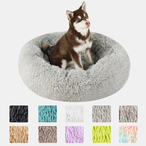 Pluche ronde donut hondenmand - Gezellig en stijlvol bed voor middelgrote tot grote huisdieren