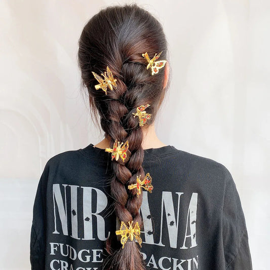 2Pcs/set Metal Will Move Simulation Butterfly Hair Clips for Women and Girls - Chic Duckbill Hairpins and Accessories