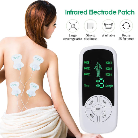 6 Modes EMS Electric Muscle Therapy Stimulator - Portable Tens Unit Machine for Physiotherapy, Abdominal, and Prostate Massage