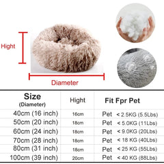 Plush Round Donut Dog Bed - Cozy & Stylish Bed for Medium to Large Pets