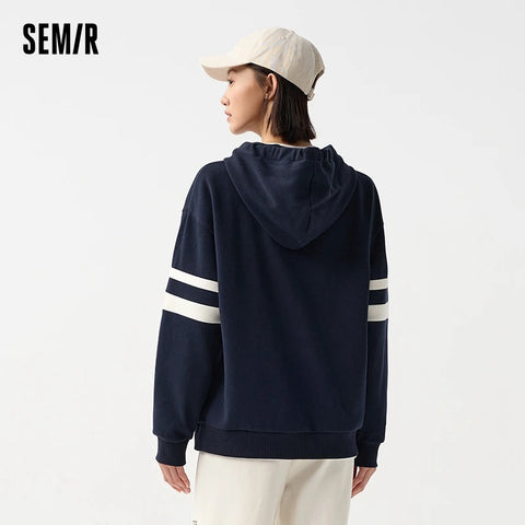 Semir Dames Letter Print Losse Drop Schouder Hoodie
